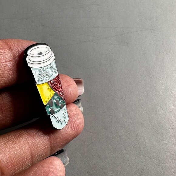 Sally Skelton Lapel Pin Nightmare Christmas Coffee Cup Badge Brooch Pin Jewelry - Picture 2 of 8